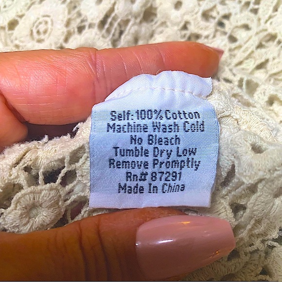 Johnny Was Midi All Over Lace Crochet Kimono Duster Cardigan w/Pockets EUC Sz M - Picture 10 of 12